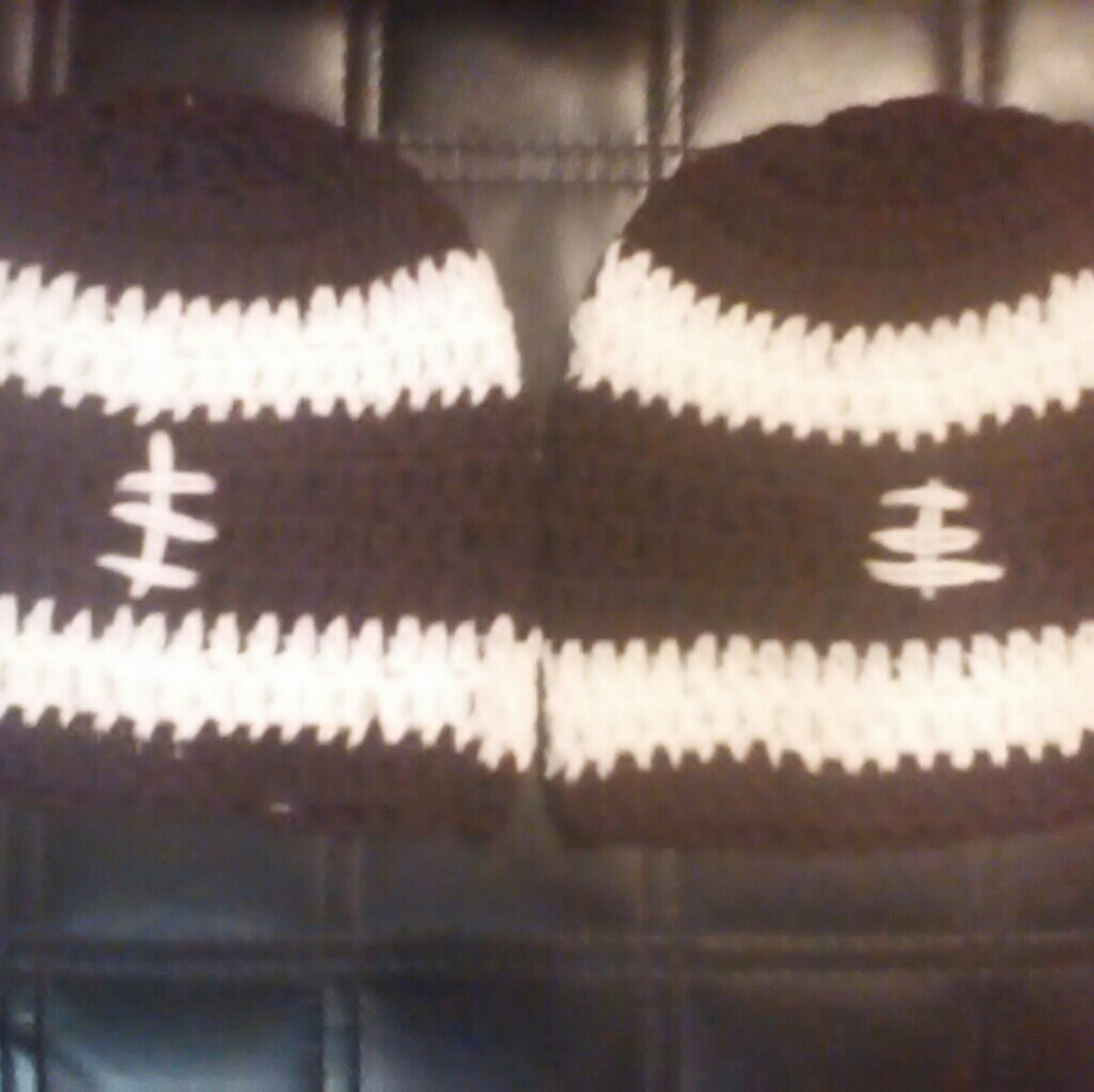 Baby football crochet hats